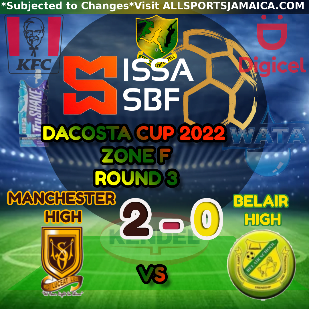 Manchester High Vs Belair High Zone F DaCosta Cup 20222023 All