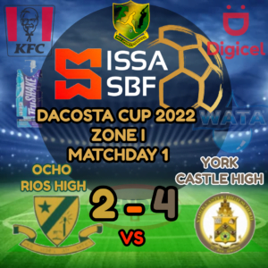 Ocho Rios High vs York Castle High Zone I DaCosta Cup 2022-2023 Results