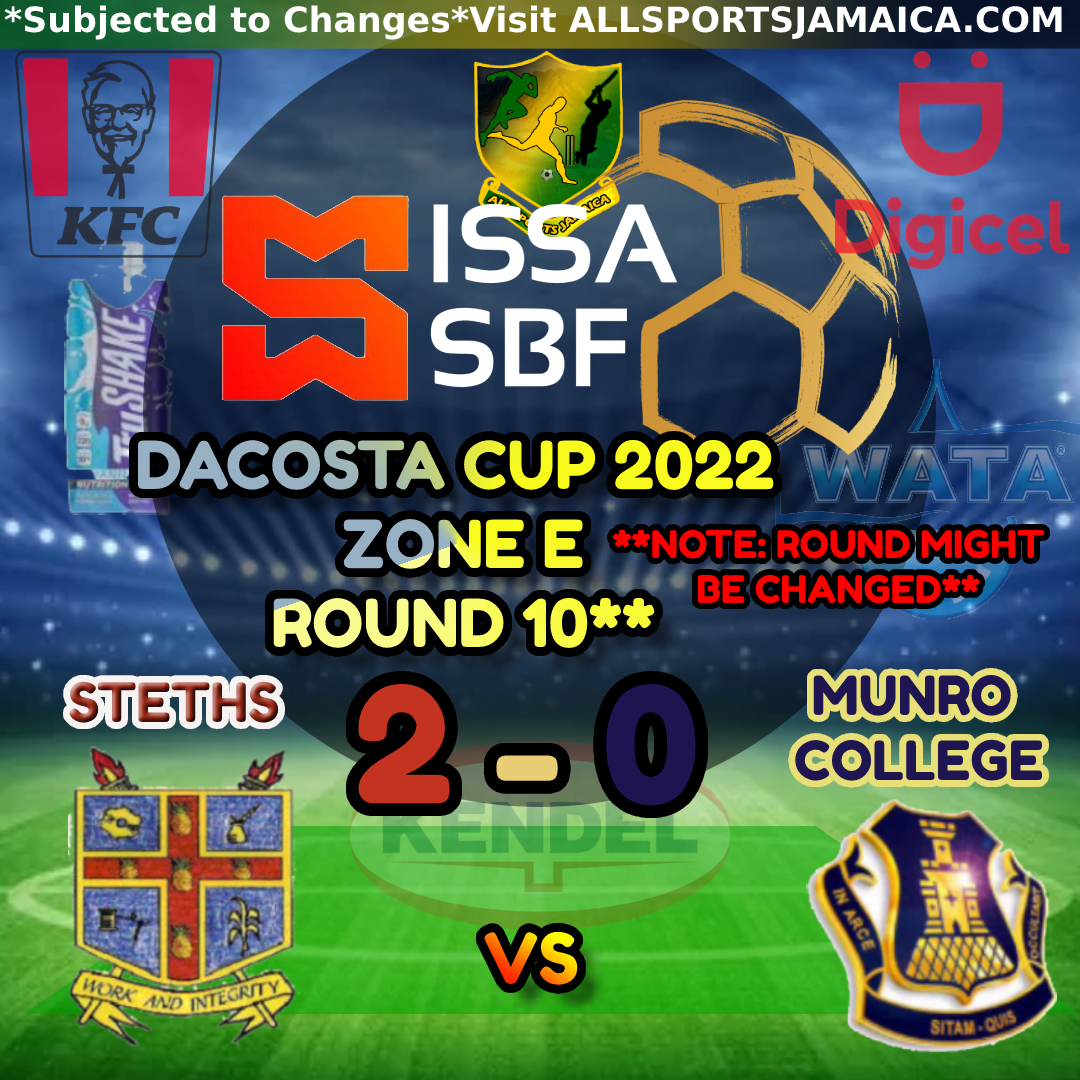 STETHS Vs Munro College Zone E DaCosta Cup 20222023 All Sports Jamaica