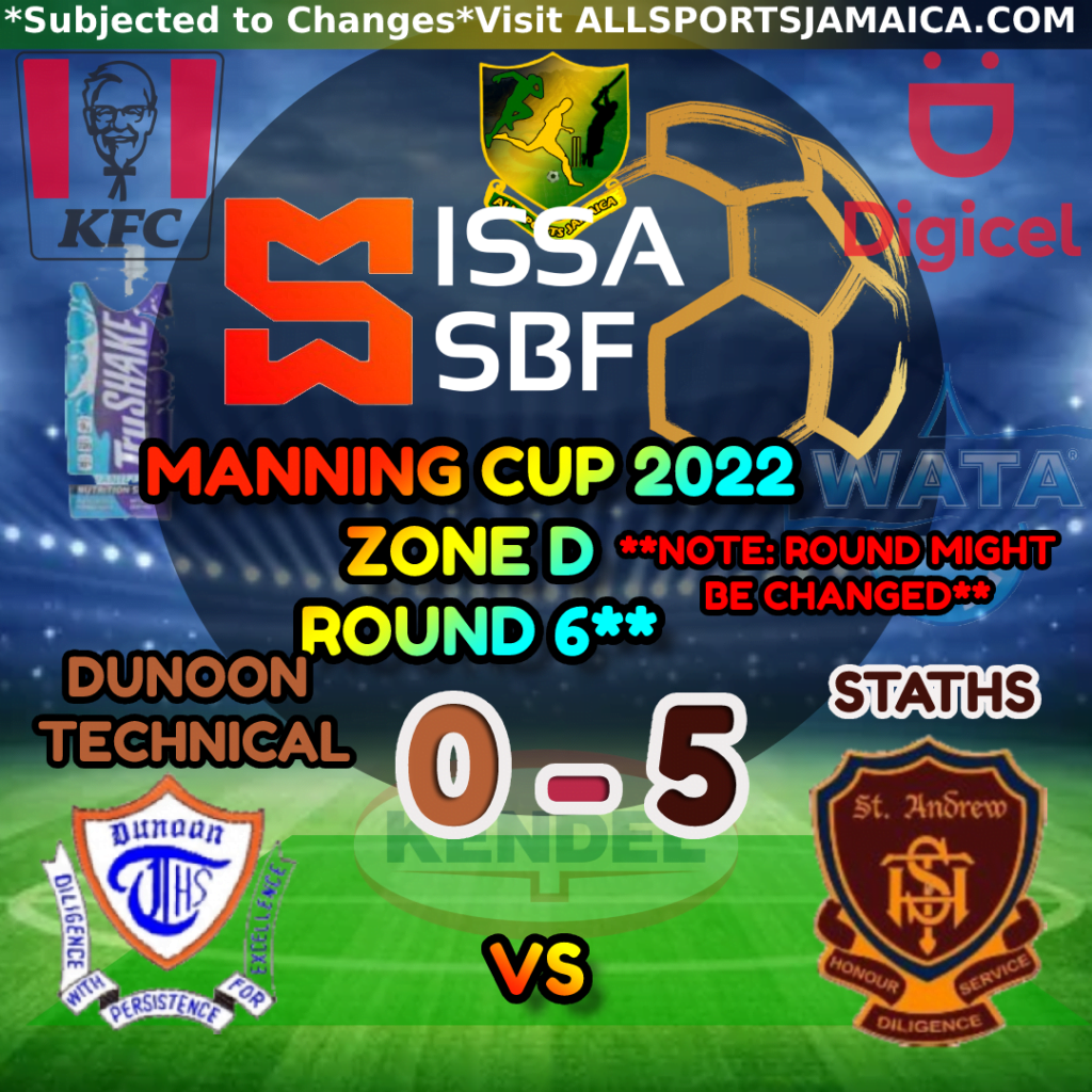 Dunoon Park Technical Vs STATHS Zone D Manning Cup 20222023 All